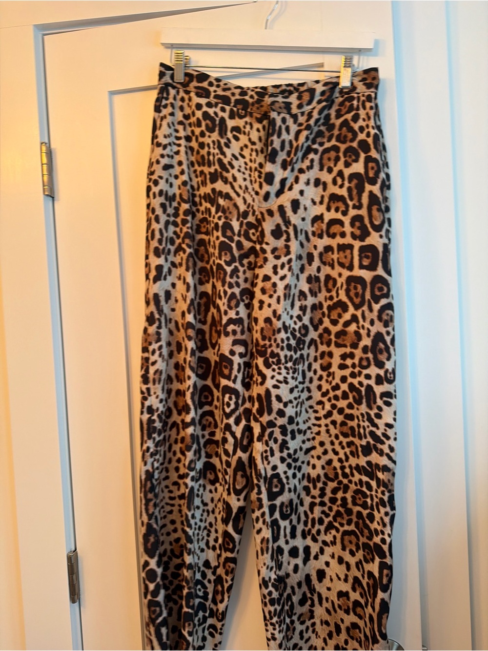 ZARA Leopard Print Wide Leg Pants Size Medium Fluid Trousers